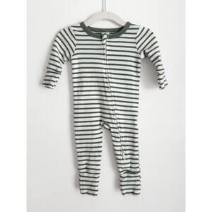 Cotton On Billie Rib Romper Zipper Sleeper Size 0-3 Months Green Stripes $25